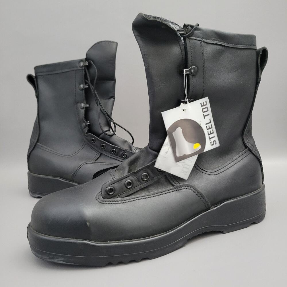 NEW SFD BOOTS SAFETY FLIGHT DECK CREW SIZE 12 W WIDE STEEL TOE